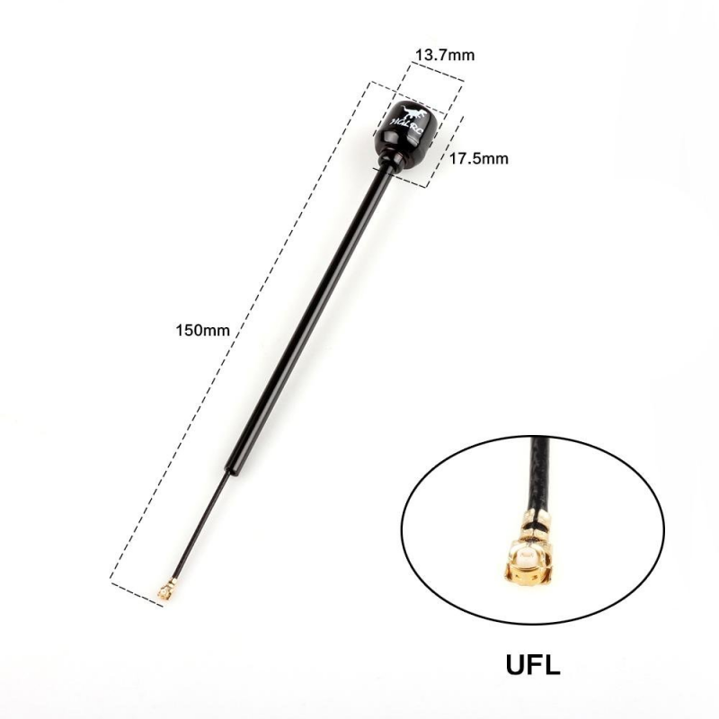 Antenne RHCP 5,8 GHz 3dBi Pour Drone FPV - Antenne Directionnelle Coude MMCX Rouge Haute Performance