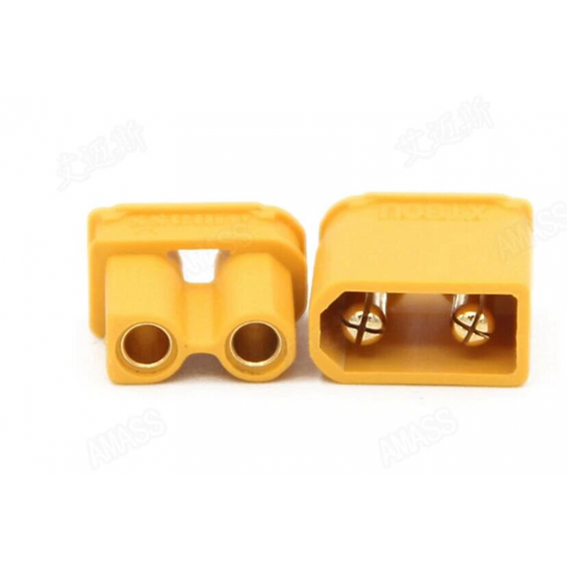 Lot 1 Paire Connecteurs Tamiya 2 Broches Mâle/Femelle - 20 AWG L6.2-2P - Pas 6.2mm - Cosses De Batterie RC