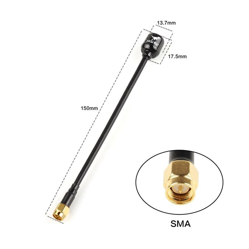HGLRC LHCP Long Range Hammer Mini 2.5dBi Super Mini Antenne 5.8G pour Drone RC (2pcs Long UFL